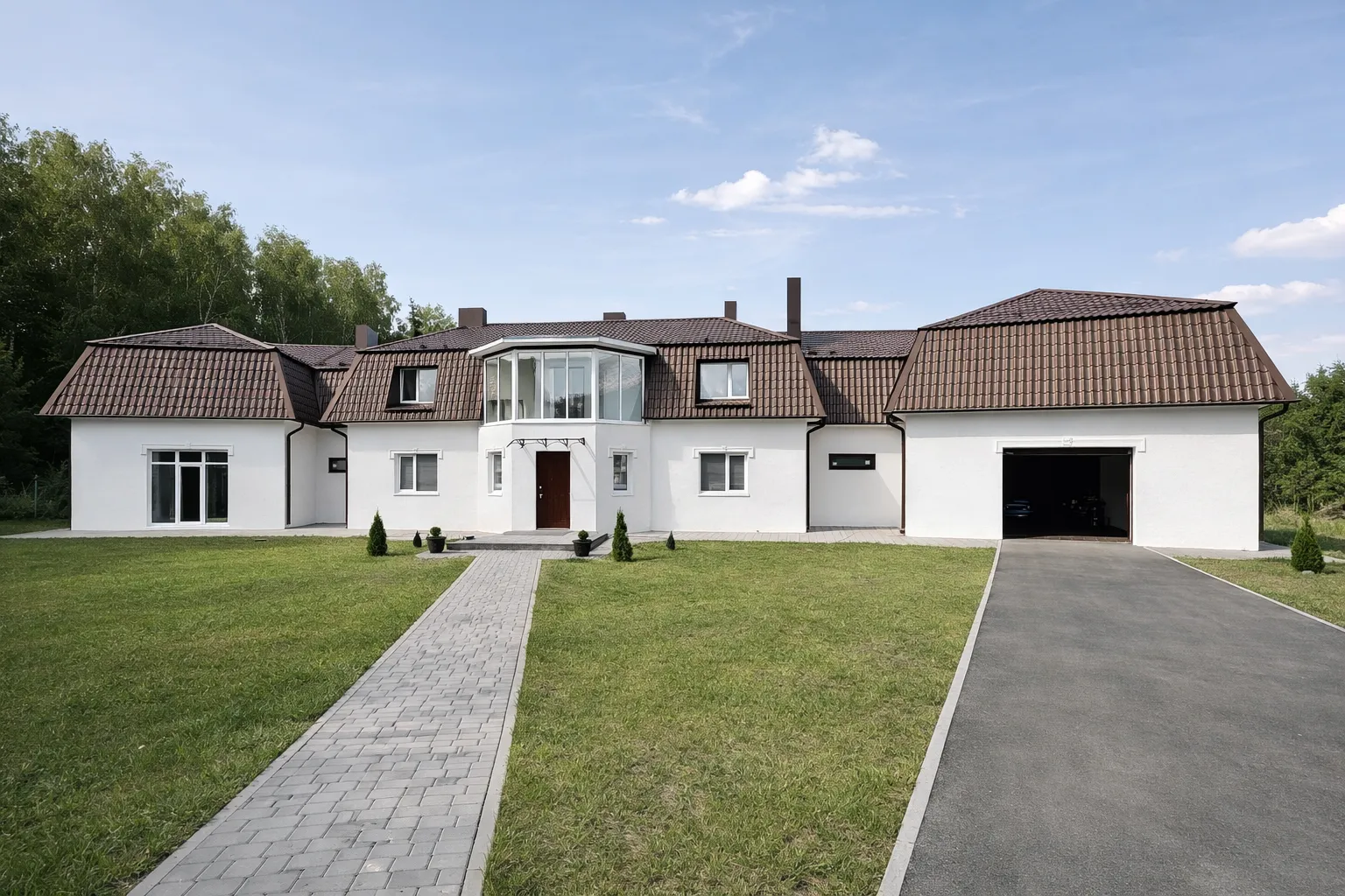 Коттедж КП "Крекшино" Фасад коттеджа 830 м² в КП «Крекшино» после ремонта ФОТО 2
